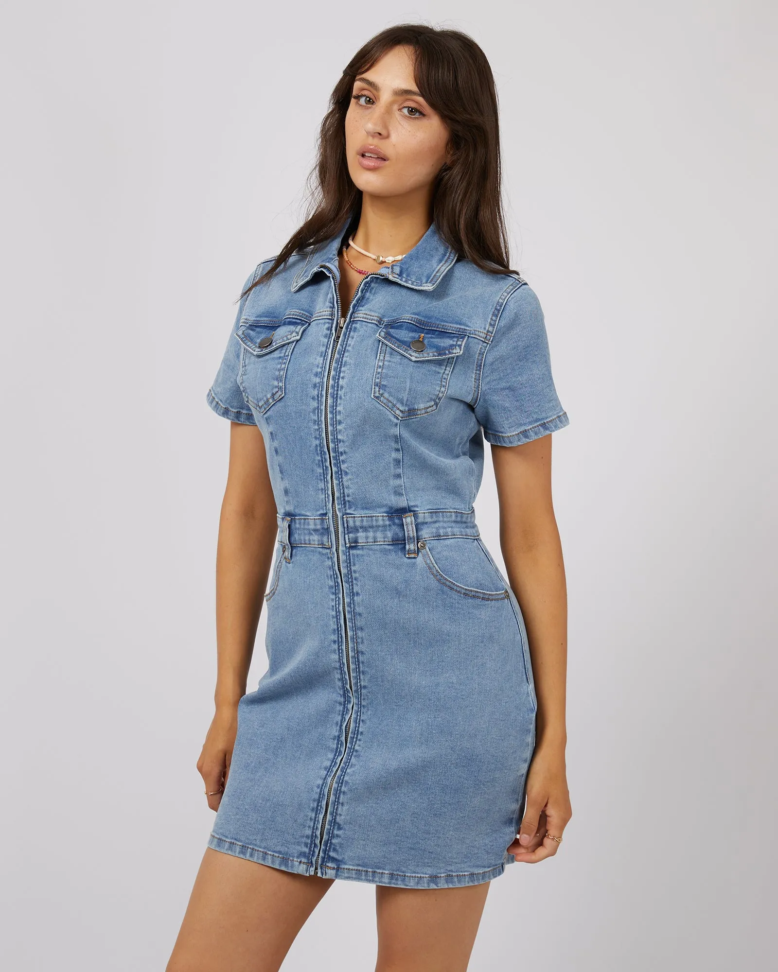 Nicky Denim Mini Dress Light Blue sold by edge clothing product image thumbnail 4