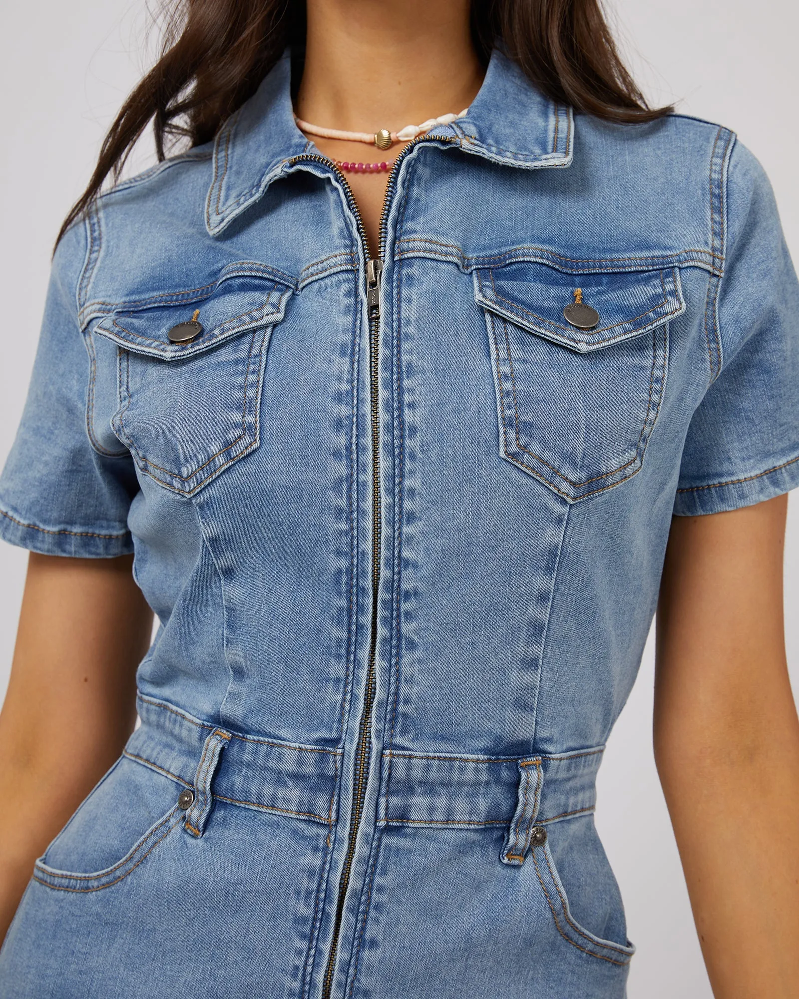 Nicky Denim Mini Dress Light Blue sold by edge clothing product image thumbnail 5