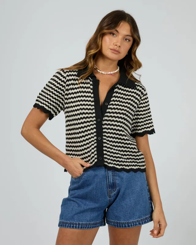 Tia Knit Top Black sold by edge clothing