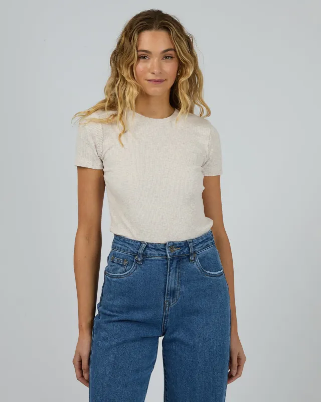 Bella Tee Oatmeal sold by edge clothing