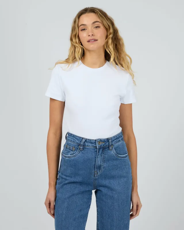 Bella Tee White sold by edge clothing