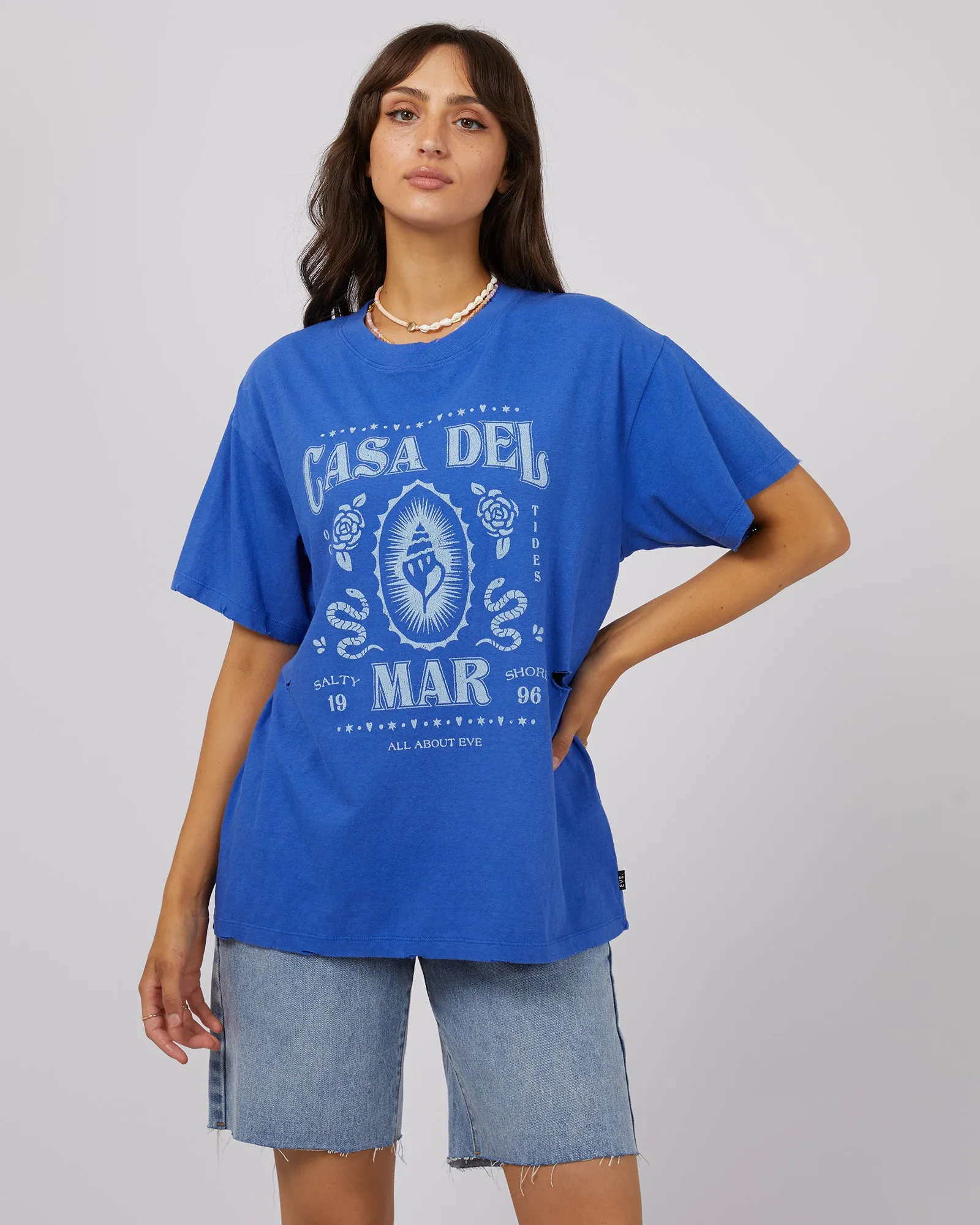 Casa Del Mar O/S Tee Blue sold by edge clothing