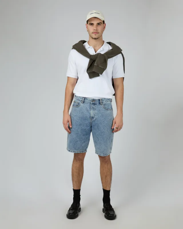 Waffle Polo White sold by edge clothing