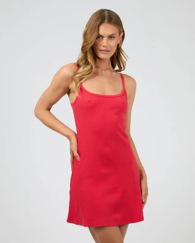 Eve Rib Mini Dress Red sold by edge clothing