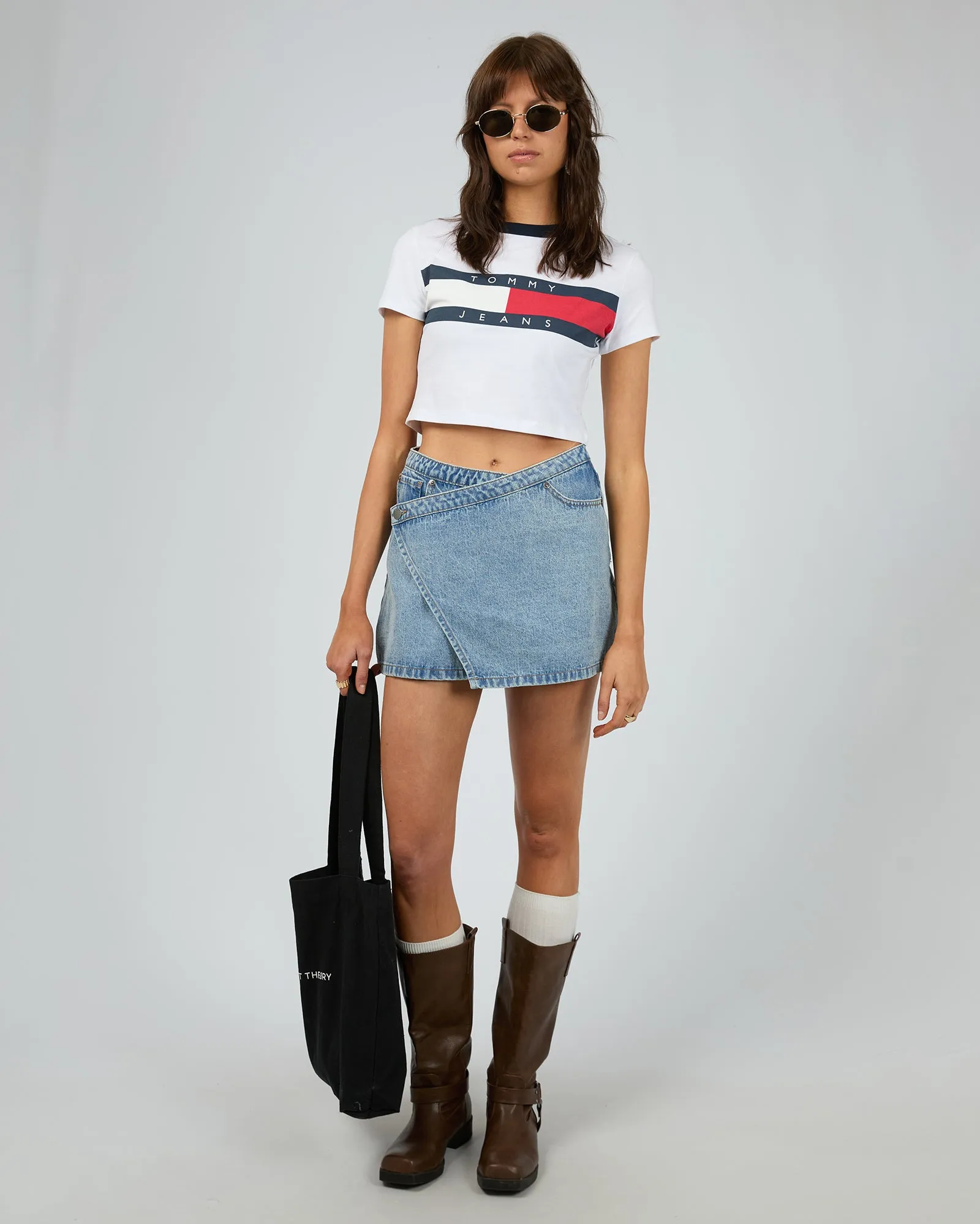 Slim Cropped Block Tee sold by edge clothing