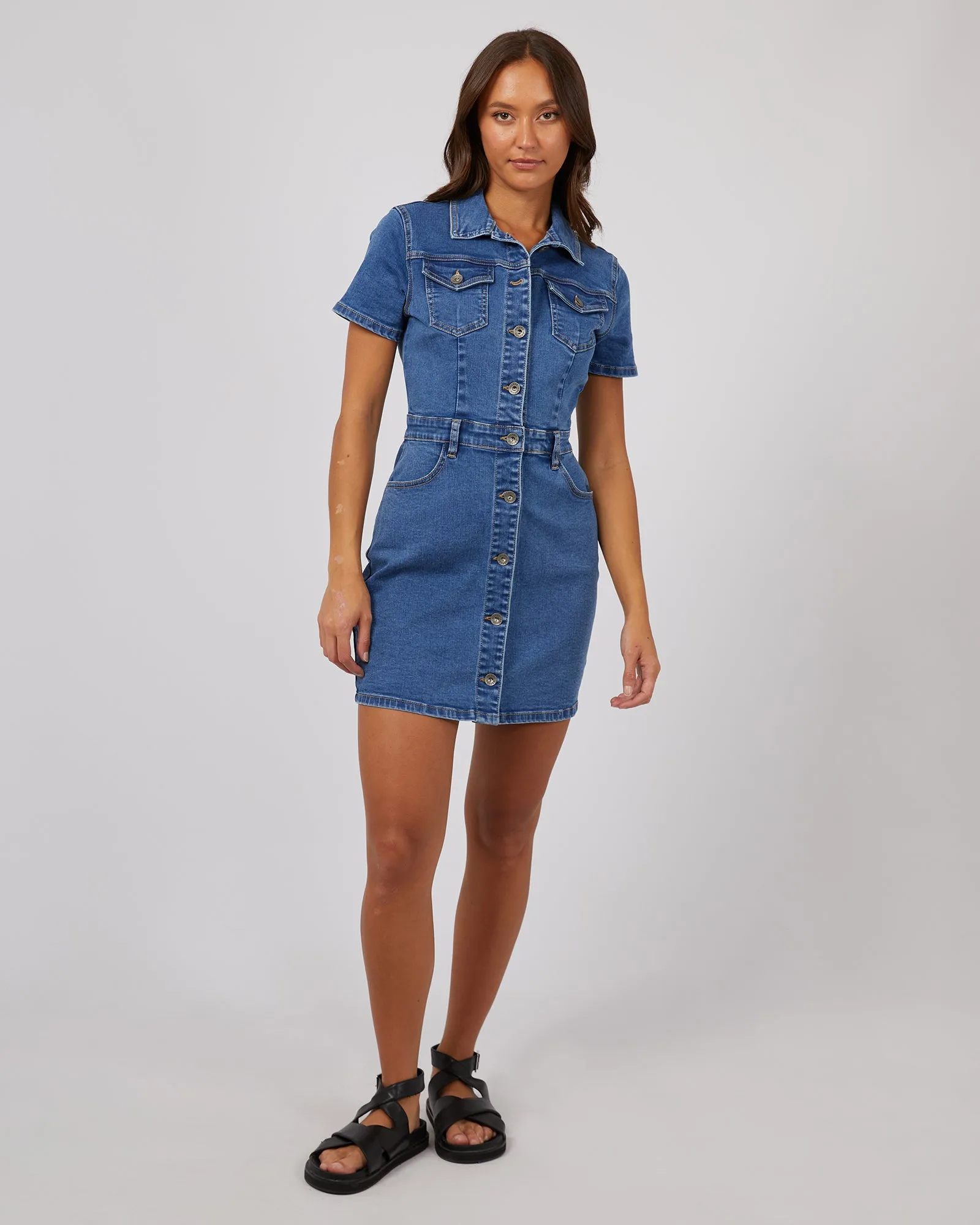 Shay Mini Dress Mid Blue sold by edge clothing product image thumbnail 2
