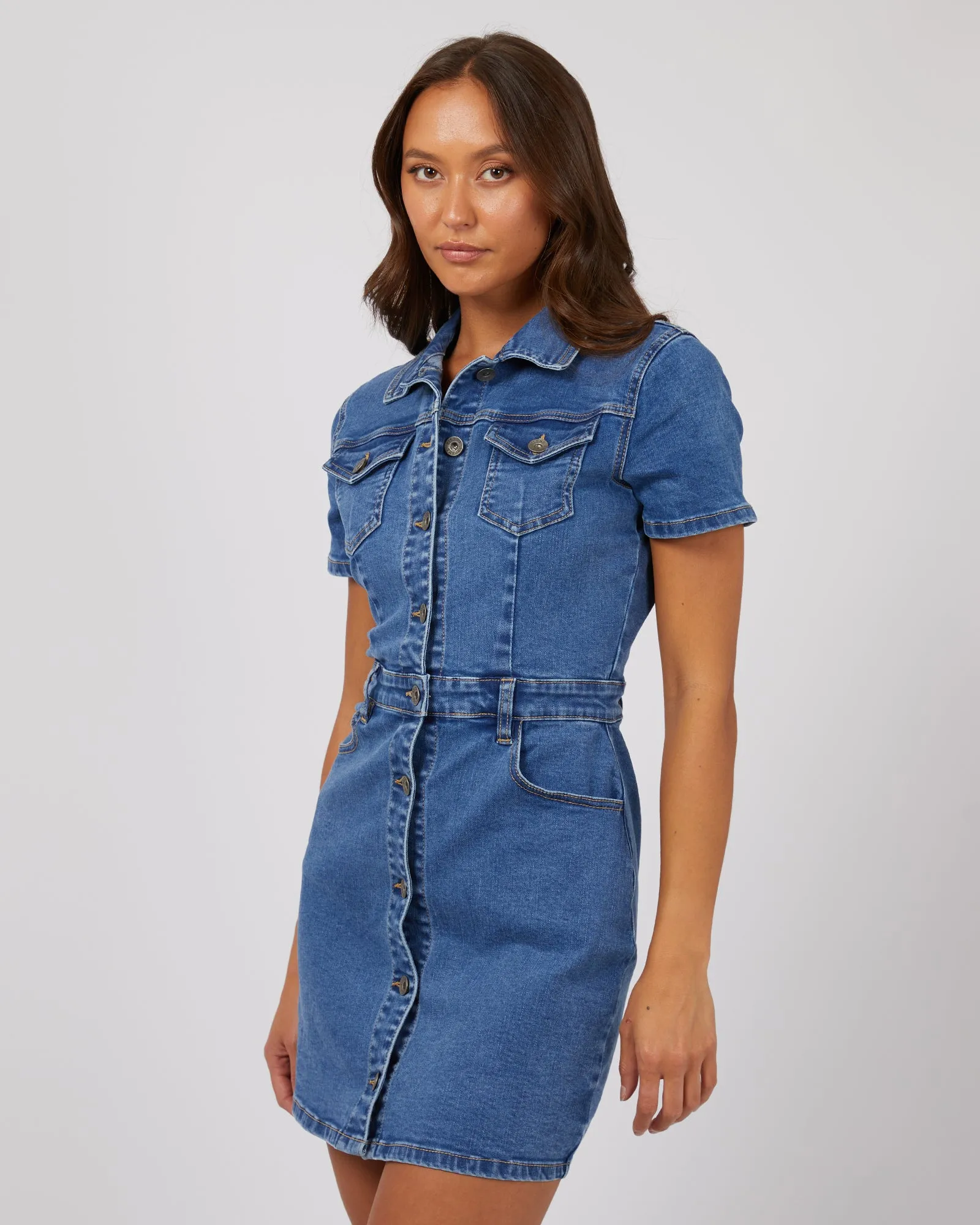 Shay Mini Dress Mid Blue sold by edge clothing product image thumbnail 4