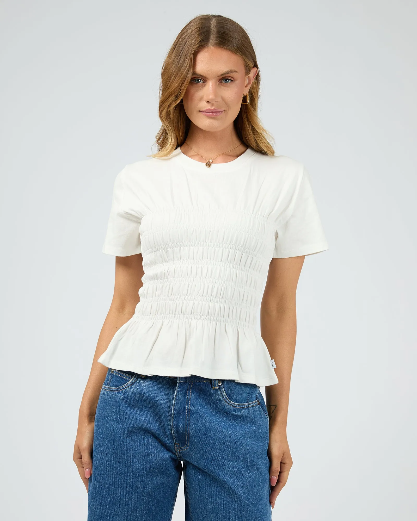 Lipa Ruched Top Vintage White sold by edge clothing