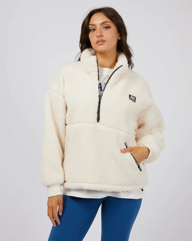 Amara Quarter Zip Teddy Vintage White sold by edge clothing