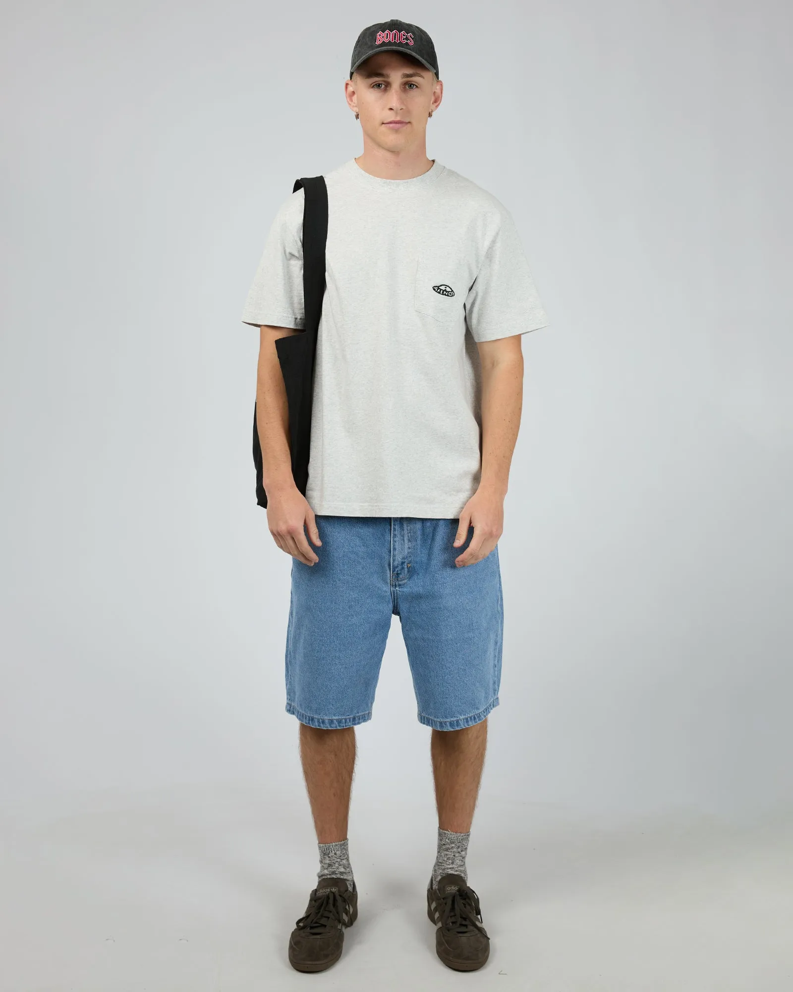 Earthling Heavy Weight Boxy Fit Tee Grey Marle sold by edge clothing