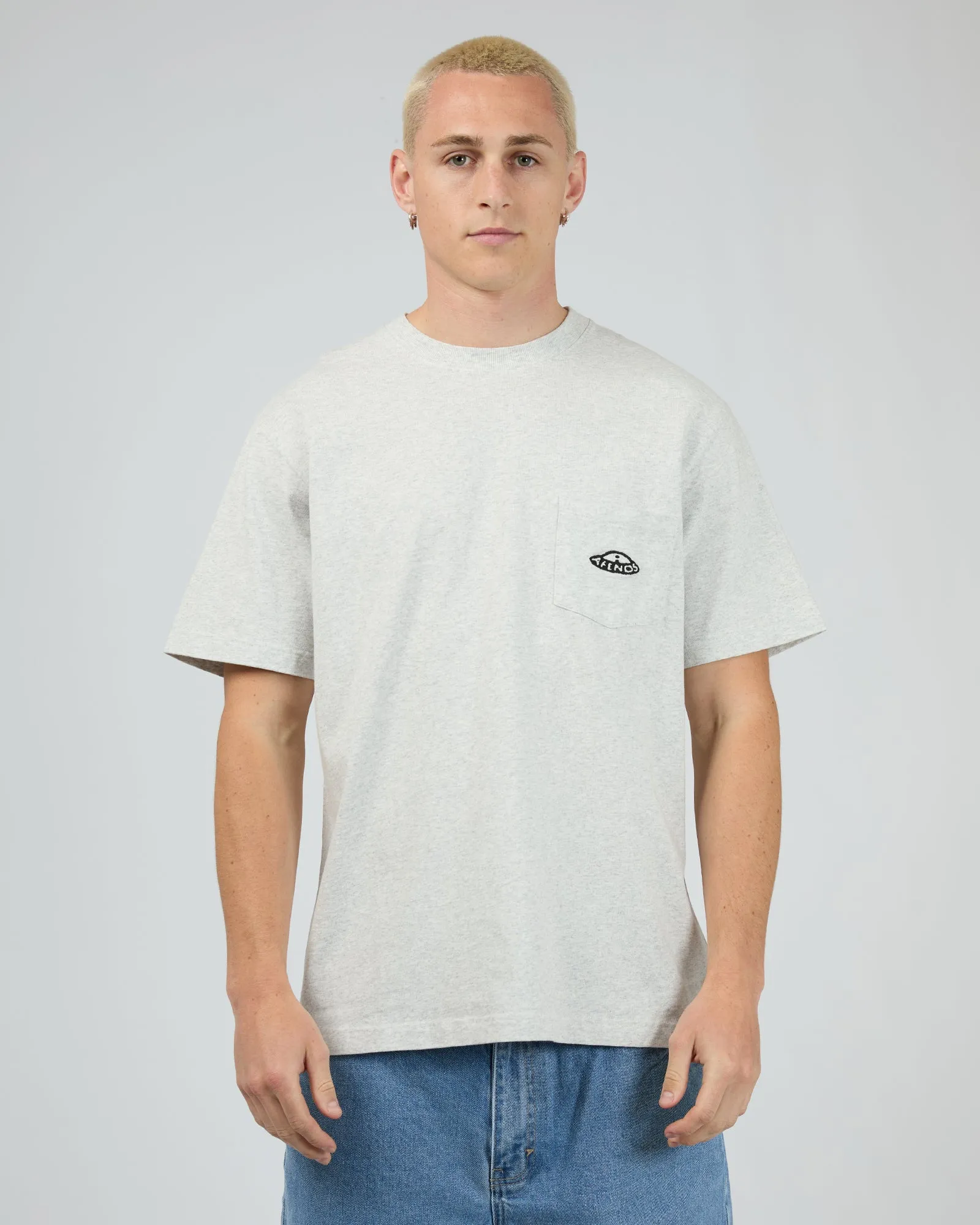 Earthling Heavy Weight Boxy Fit Tee Grey Marle sold by edge clothing product image thumbnail 2