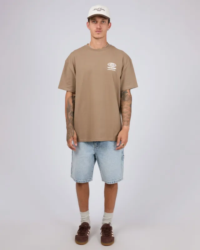 Outlet Box Fit Tee Taupe sold by edge clothing