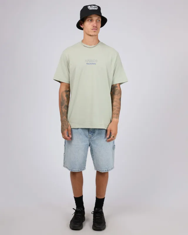 Creator   Recycled Retro Fit Tee Eucalyptus sold by edge clothing