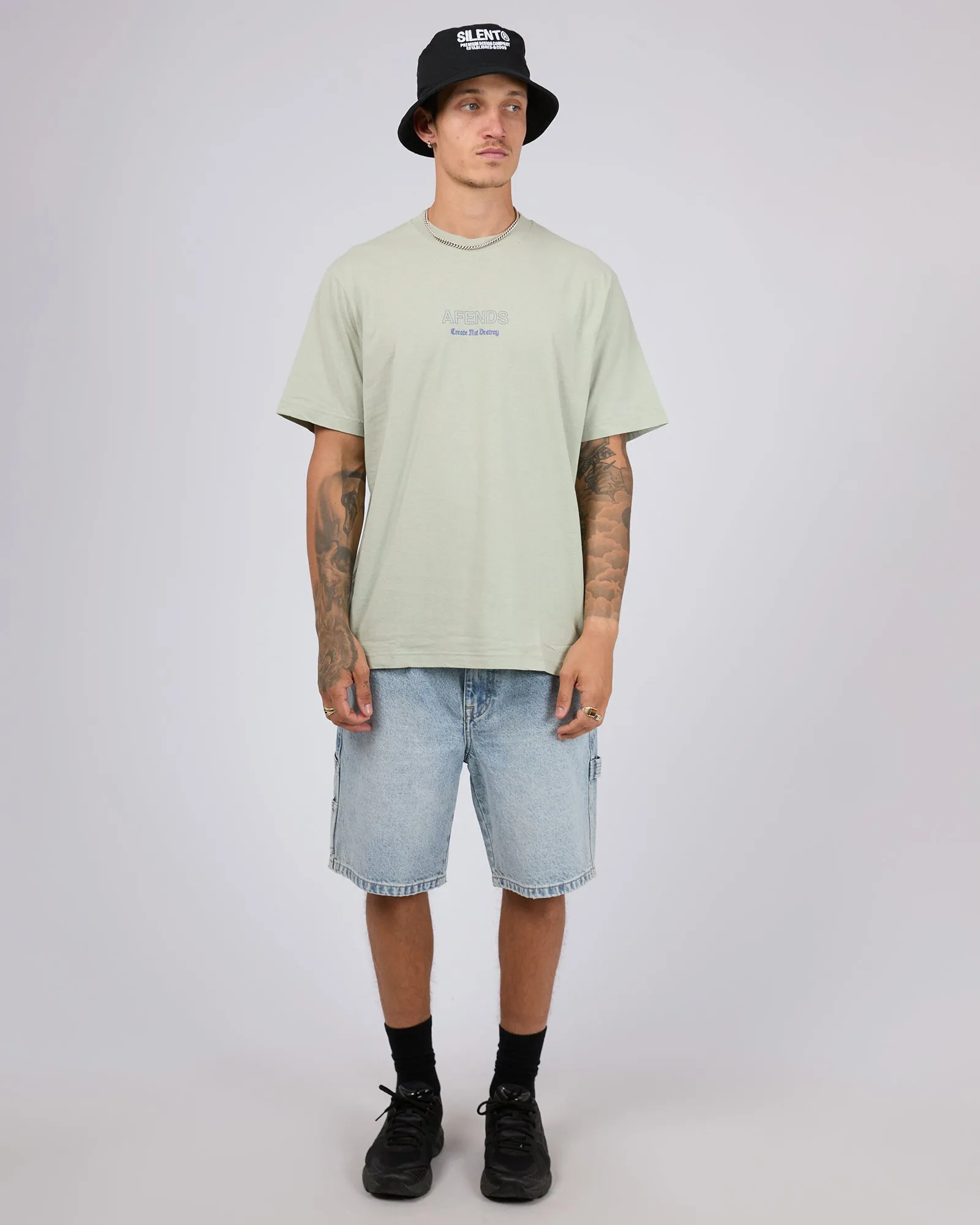 Creator Recycled Retro Fit Tee Eucalyptus sold by edge clothing