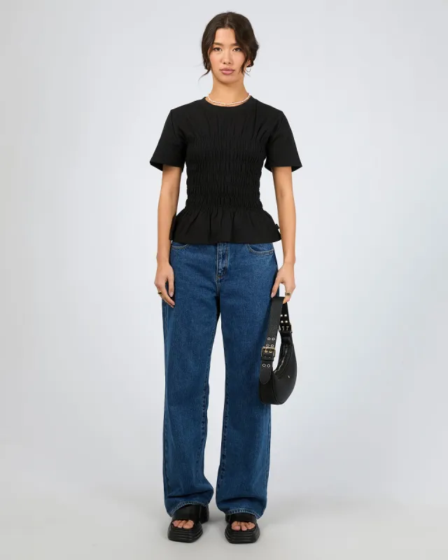 Lipa Ruched Top Black sold by edge clothing