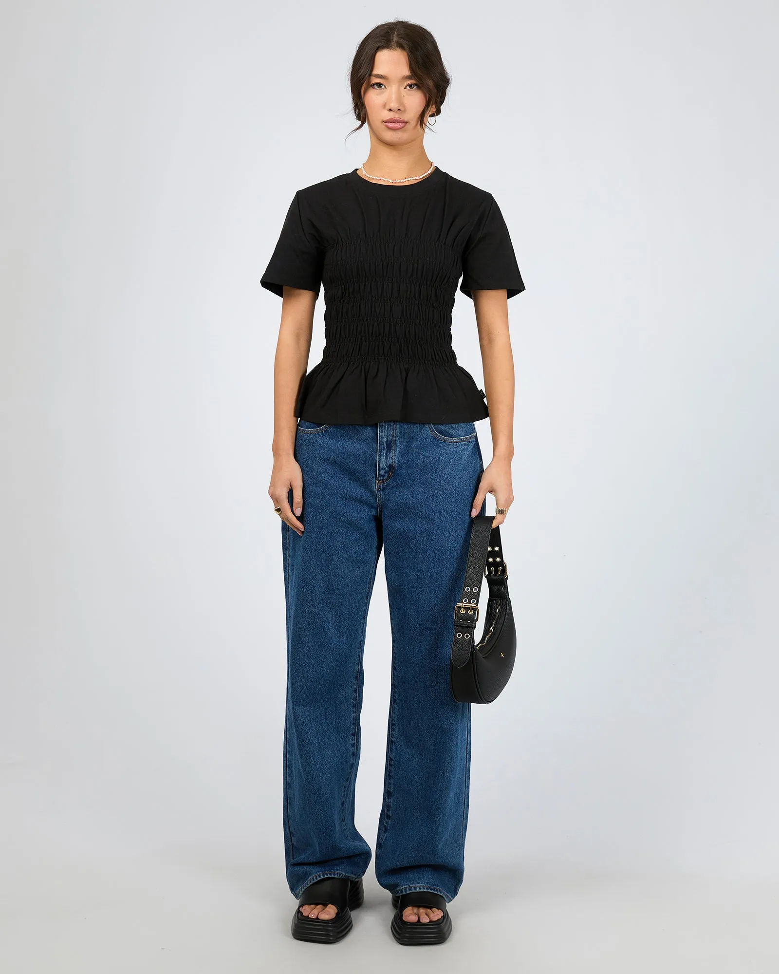 Lipa Ruched Top Black sold by edge clothing