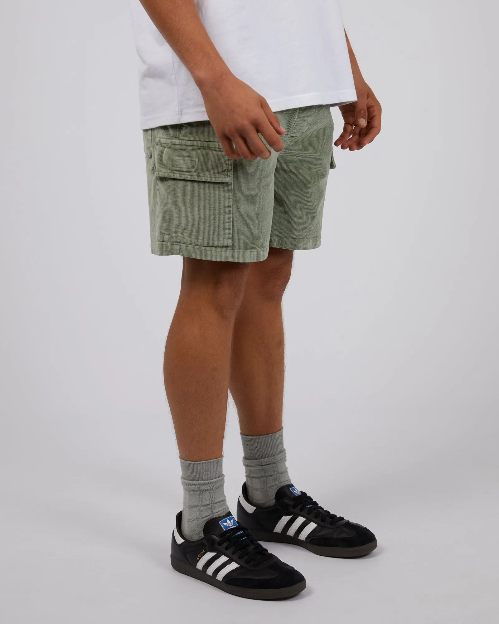 Cargo Cord Short Green sold by edge clothing