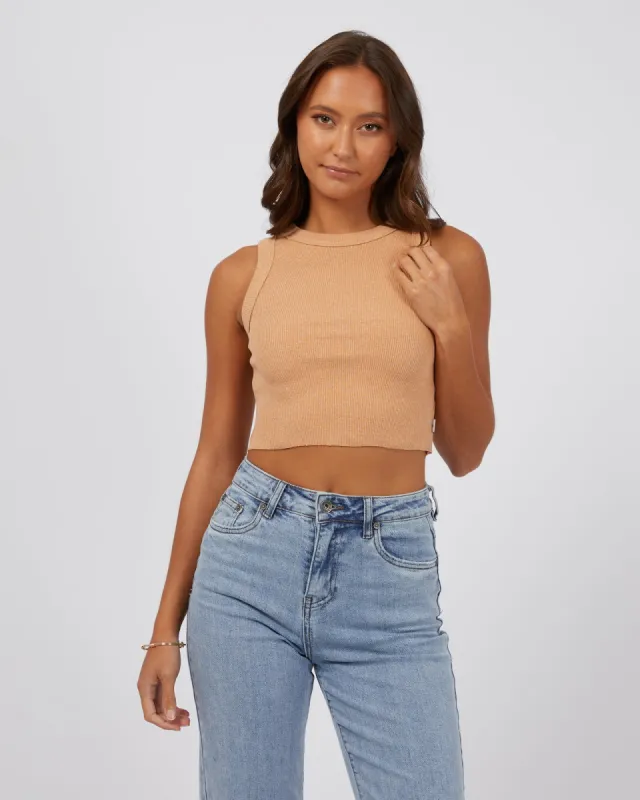 Pia Crop Tank Peach sold by edge clothing