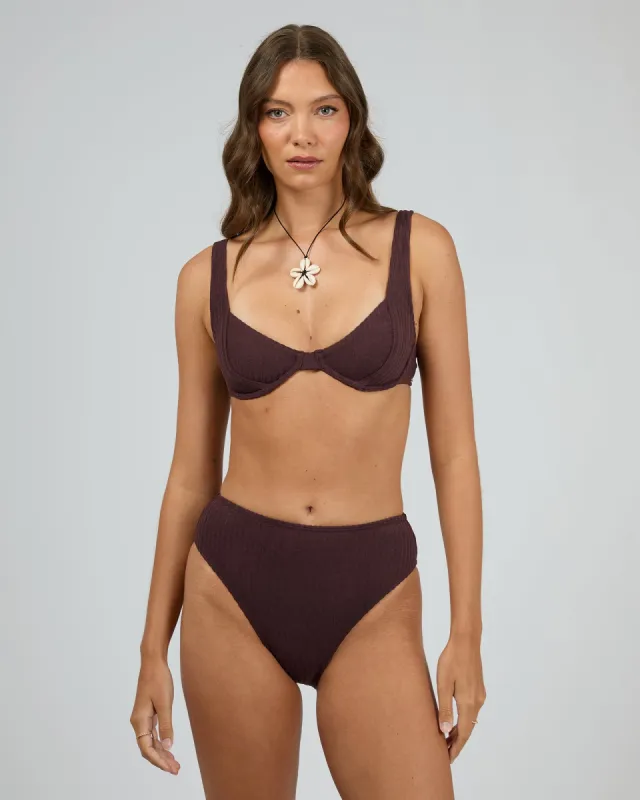 Tilda Mod Mid Waist Pant Brown sold by edge clothing