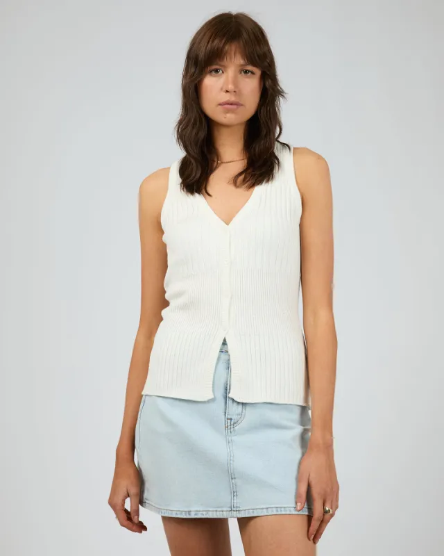 Luca Knit Top White sold by edge clothing