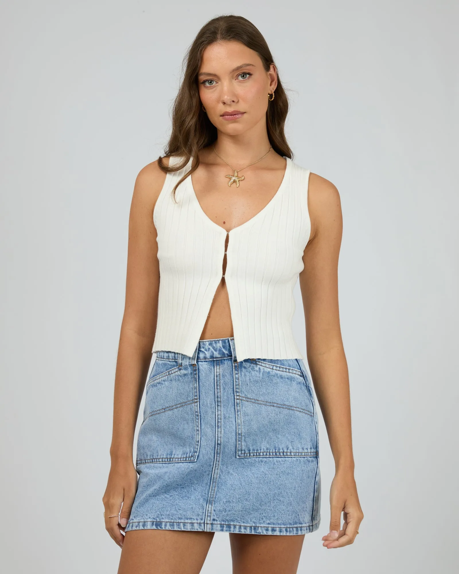 London Knit Top Vintage White sold by edge clothing