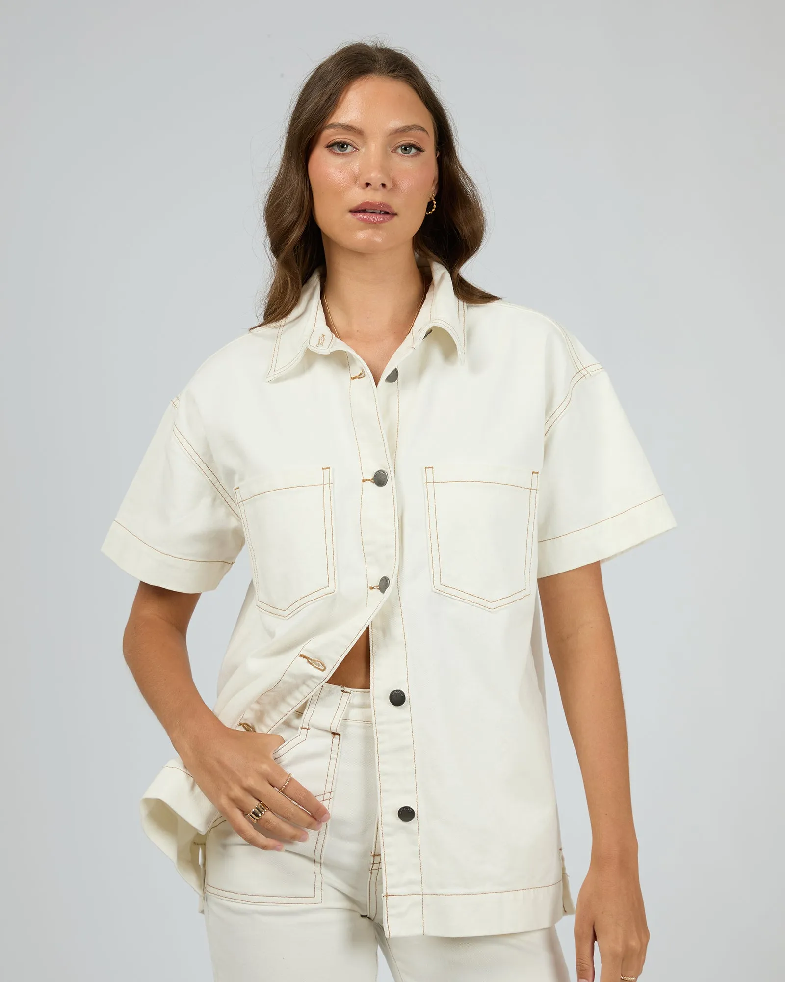 Simi Denim Shirt Vintage White sold by edge clothing