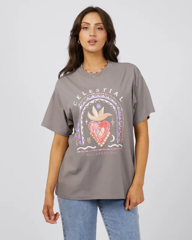 Celestial Oversized Tee Charcoal sold by edge clothing