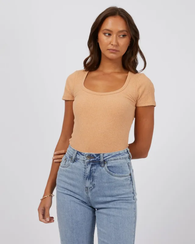 Mia Tee Peach sold by edge clothing