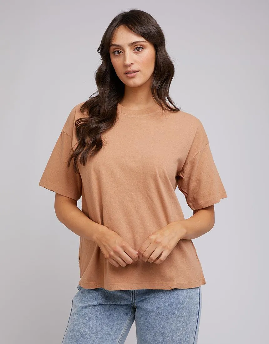 Aae Linen Tee Tan sold by edge clothing