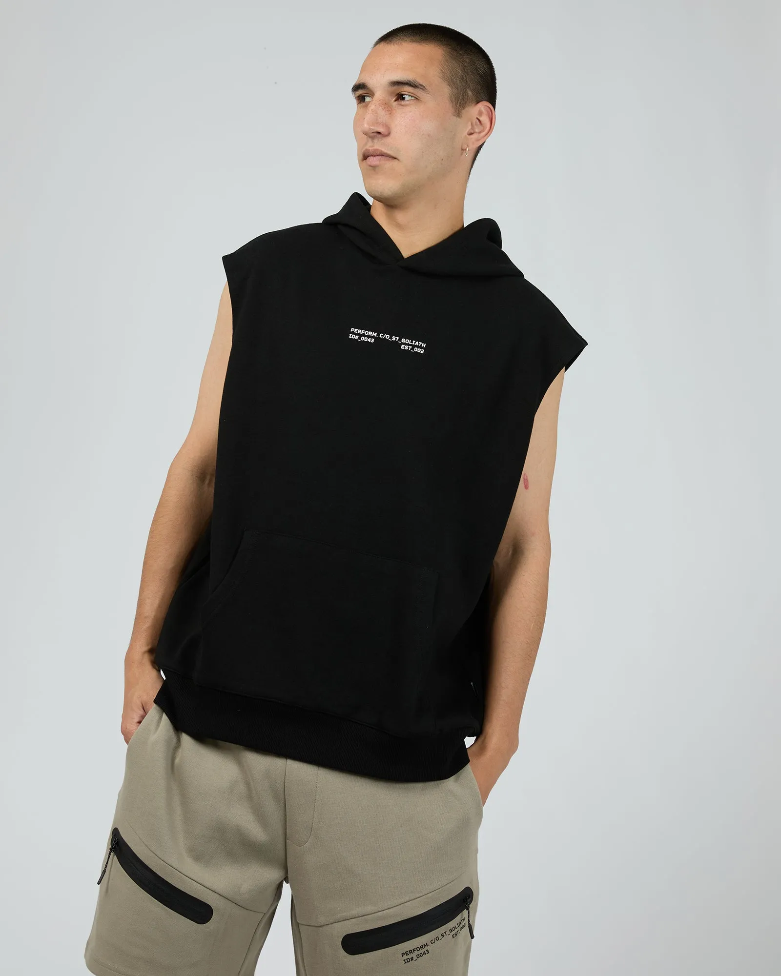 Gains Hooded Muscle Black sold by edge clothing product image thumbnail 2