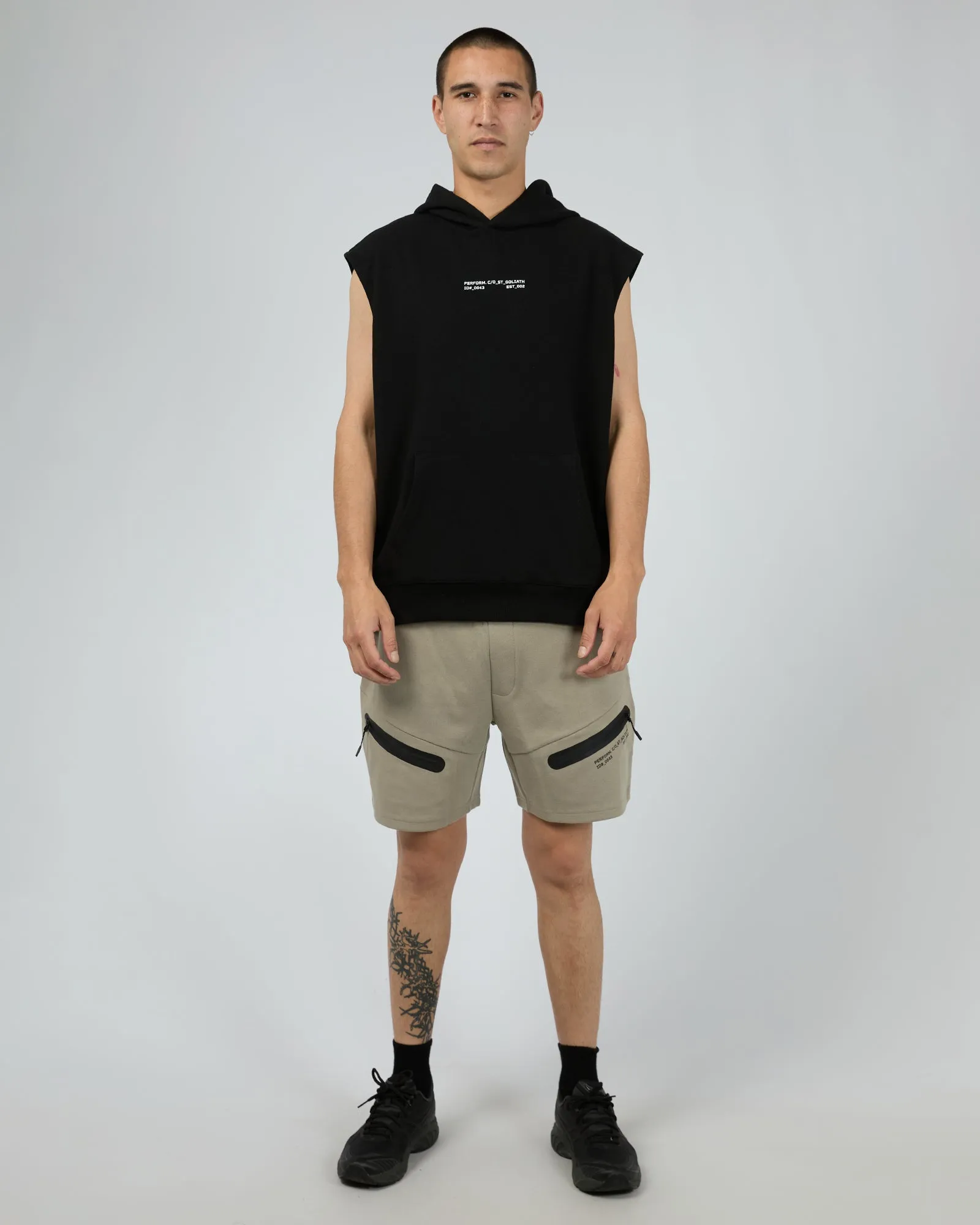 Gains Hooded Muscle Black sold by edge clothing