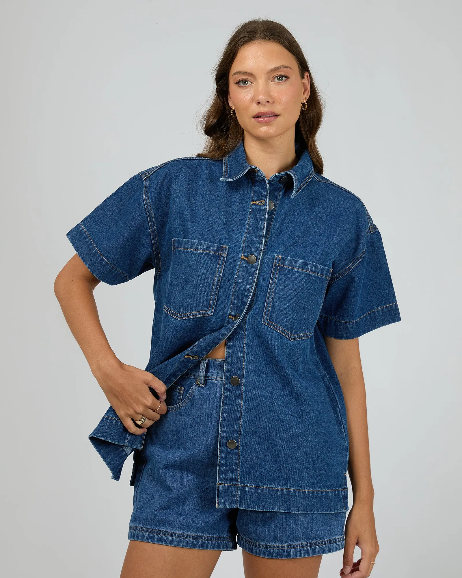 Simi Denim Shirt Heritage Blue sold by edge clothing