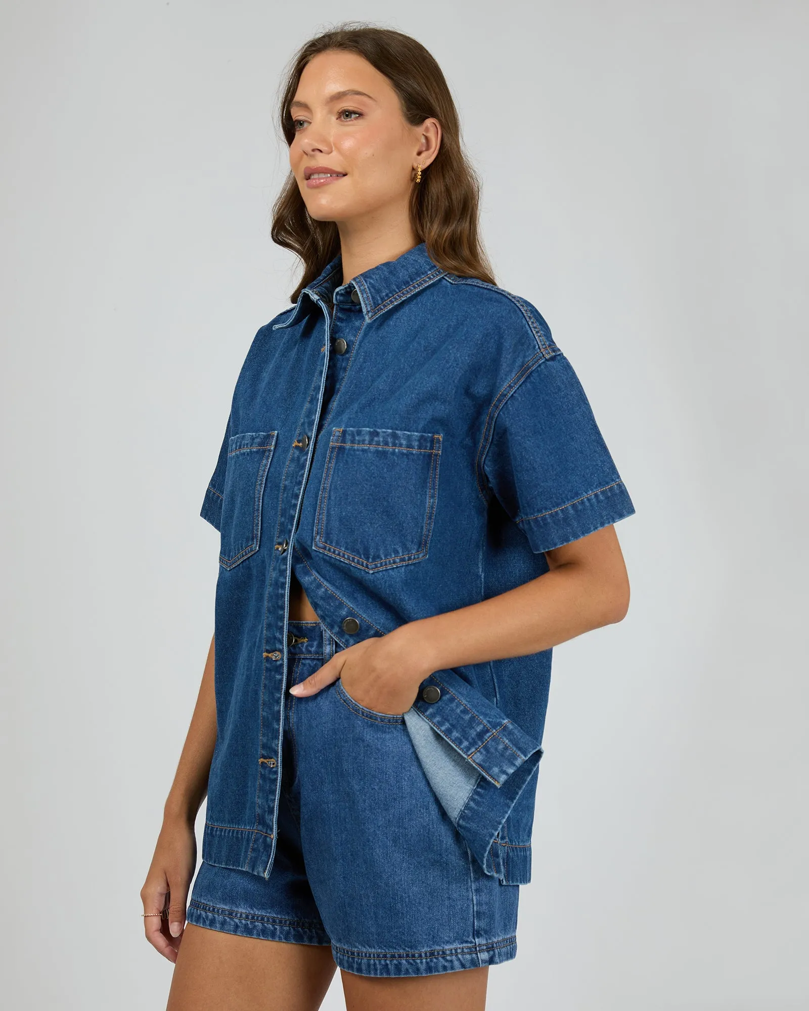 Simi Denim Shirt Heritage Blue sold by edge clothing product image thumbnail 4