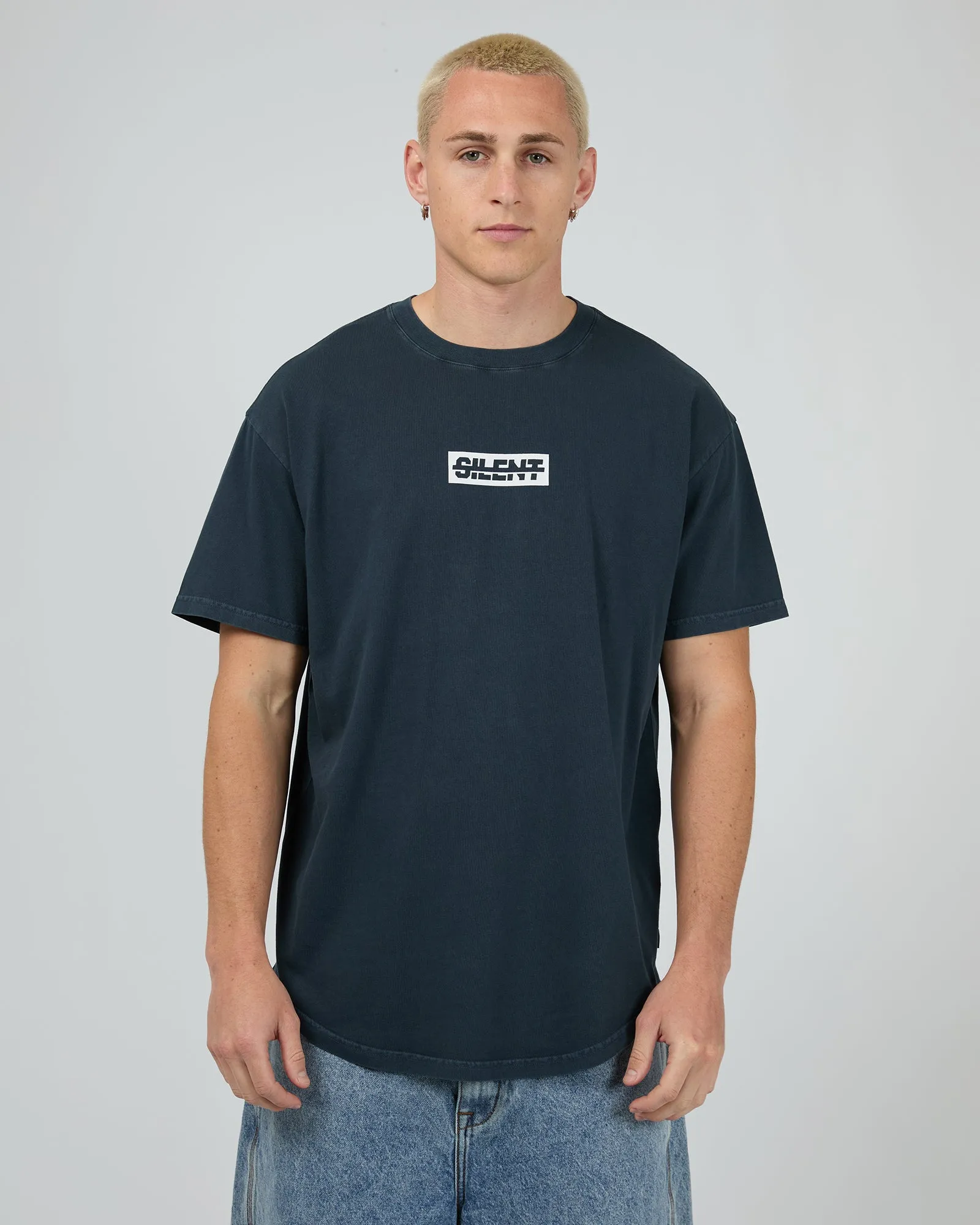 Straight Edge Tee Navy sold by edge clothing
