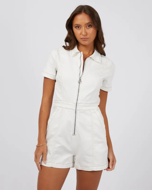 Boston Playsuit Vintage White sold by edge clothing