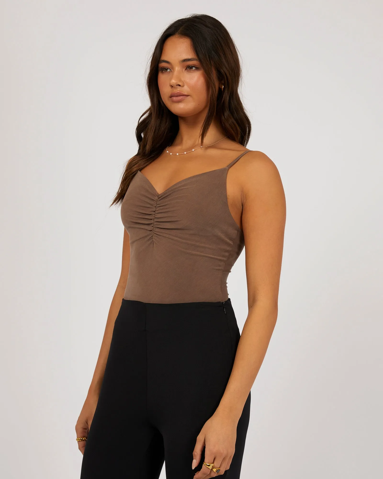 Luxe Ruched Bodysuit Brown sold by edge clothing product image thumbnail 4