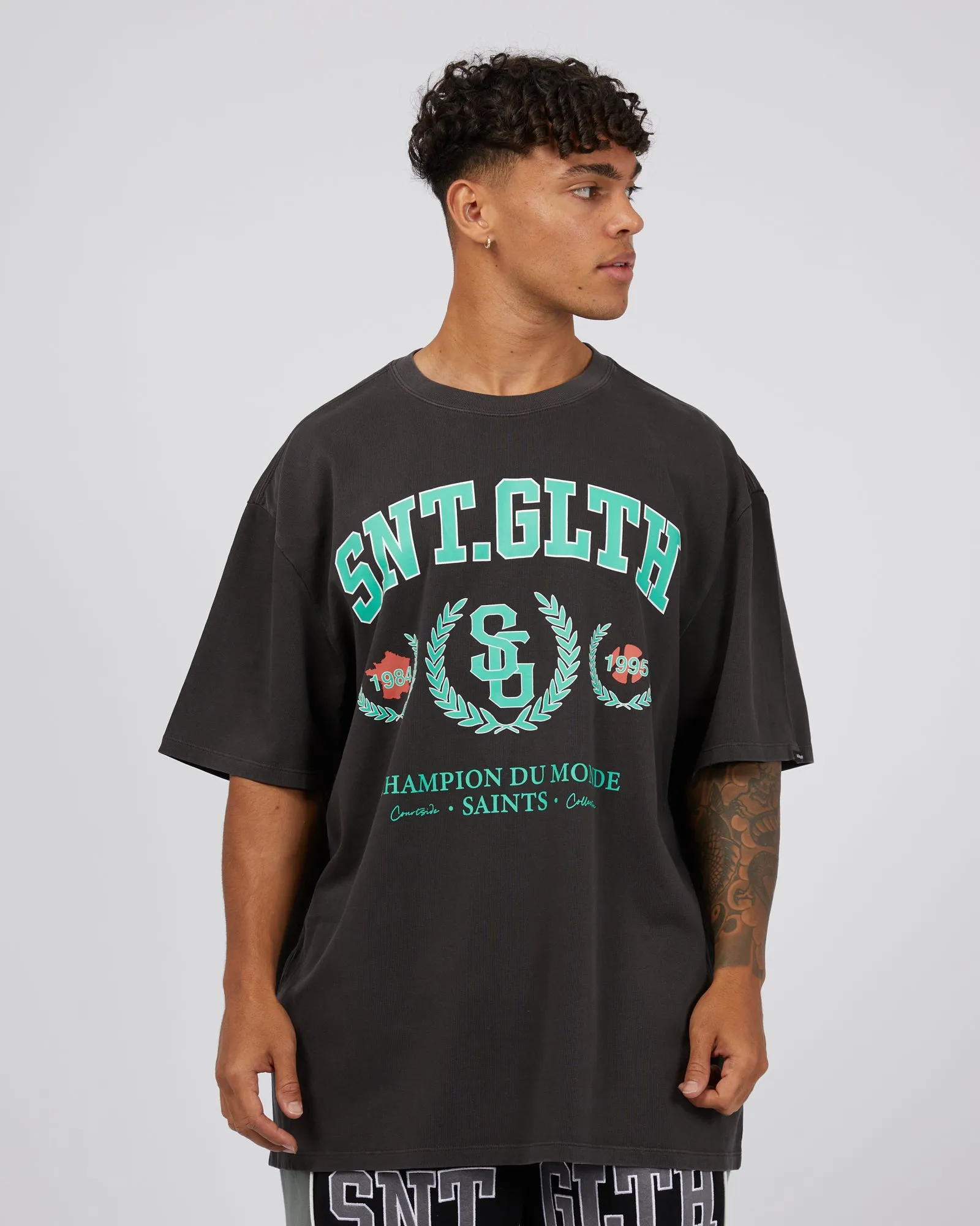League Tee Coal sold by edge clothing