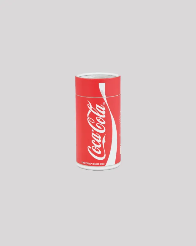 Coke Sneaker Sock 3 Pack Gift Can Multicoloured sold by edge clothing