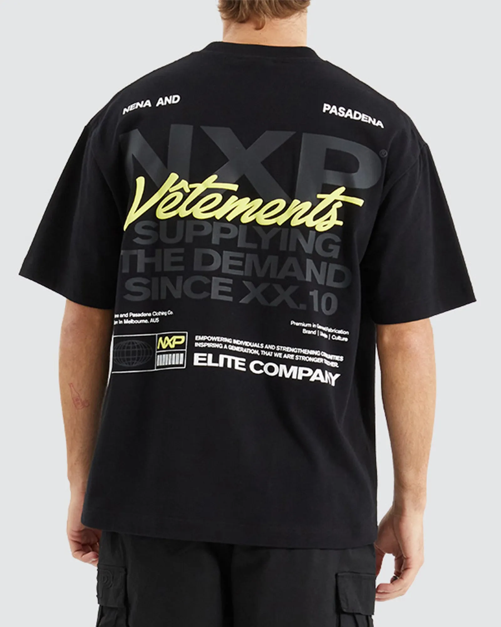 Demand Street Tee Black sold by edge clothing