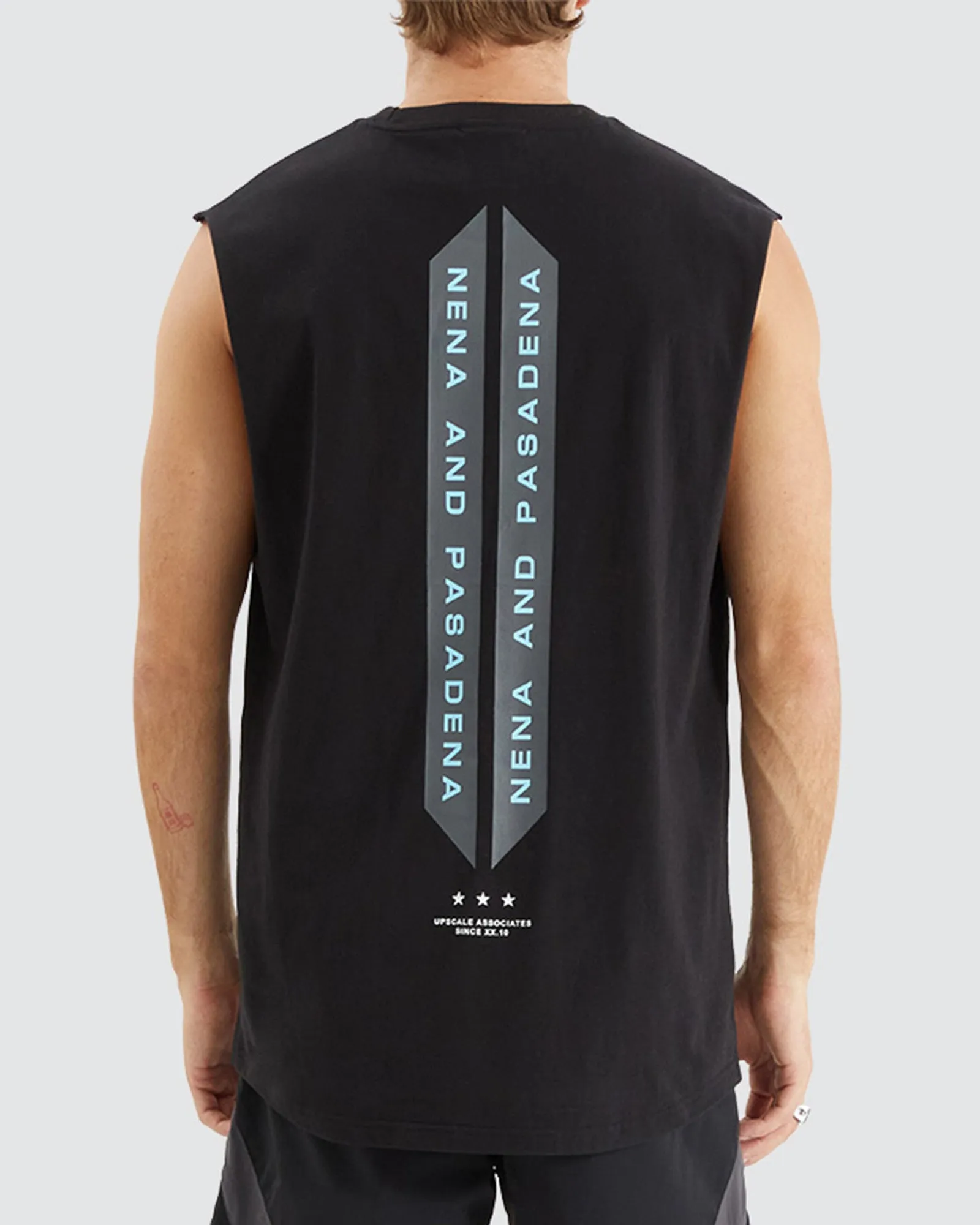 Caution Scoop Back Muscle Black sold by edge clothing