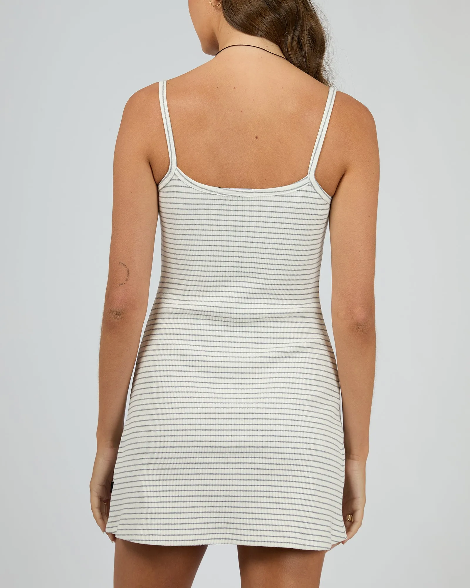 Eve Rib Stripe Mini Dress Grey Marle sold by edge clothing product image thumbnail 3