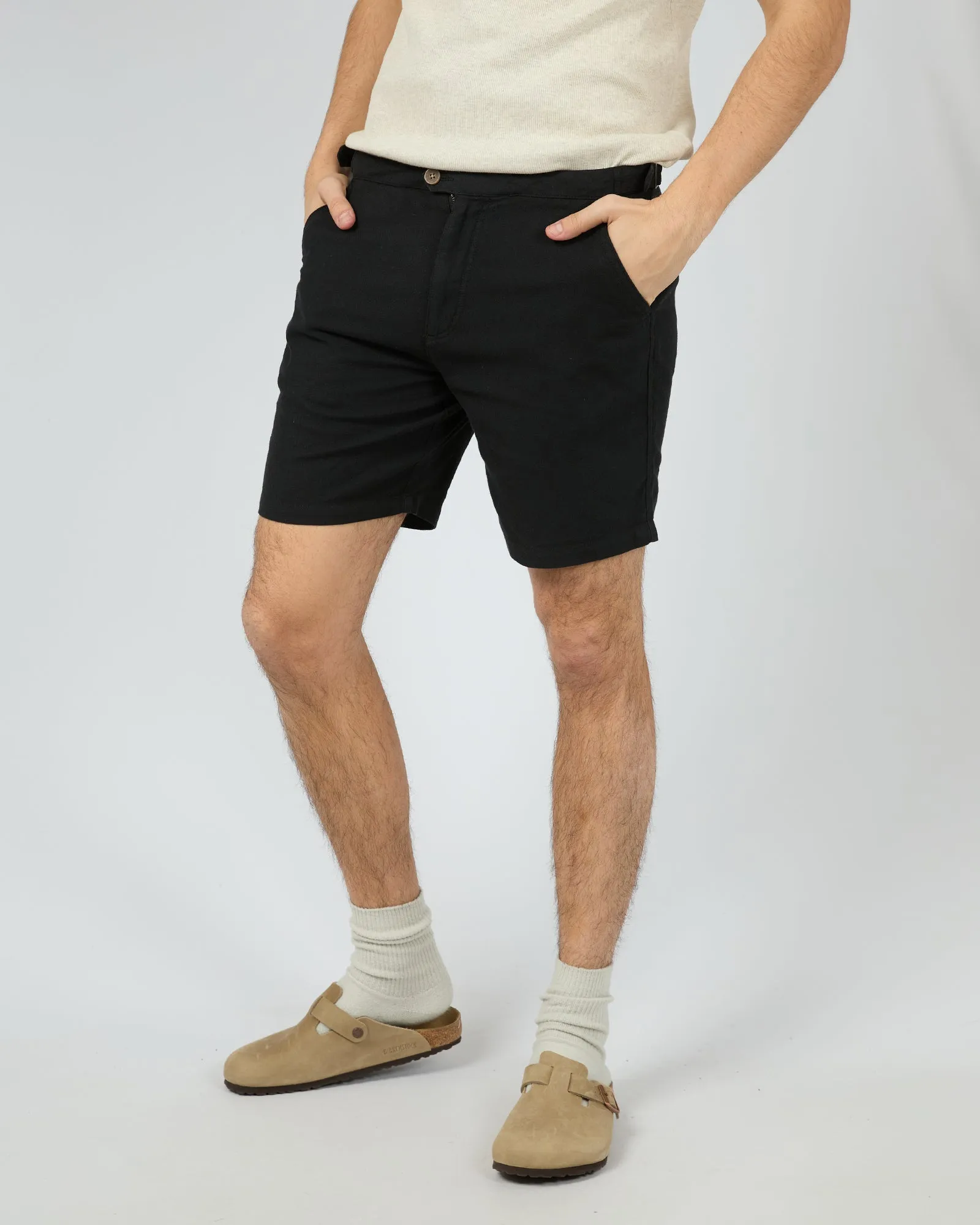 Tab Linen Short Black sold by edge clothing product image thumbnail 4