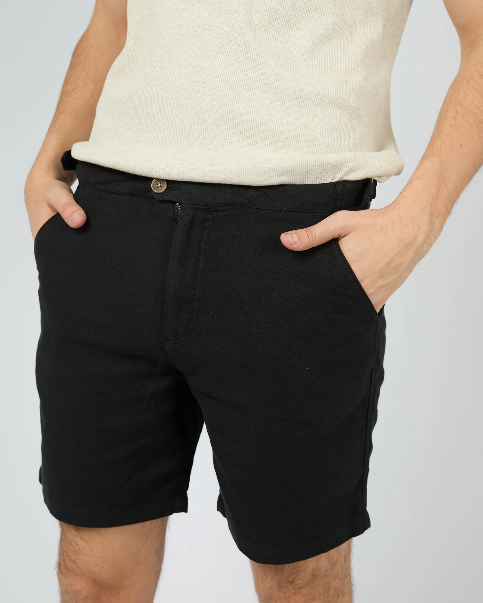 Tab Linen Short Black sold by edge clothing product image thumbnail 5