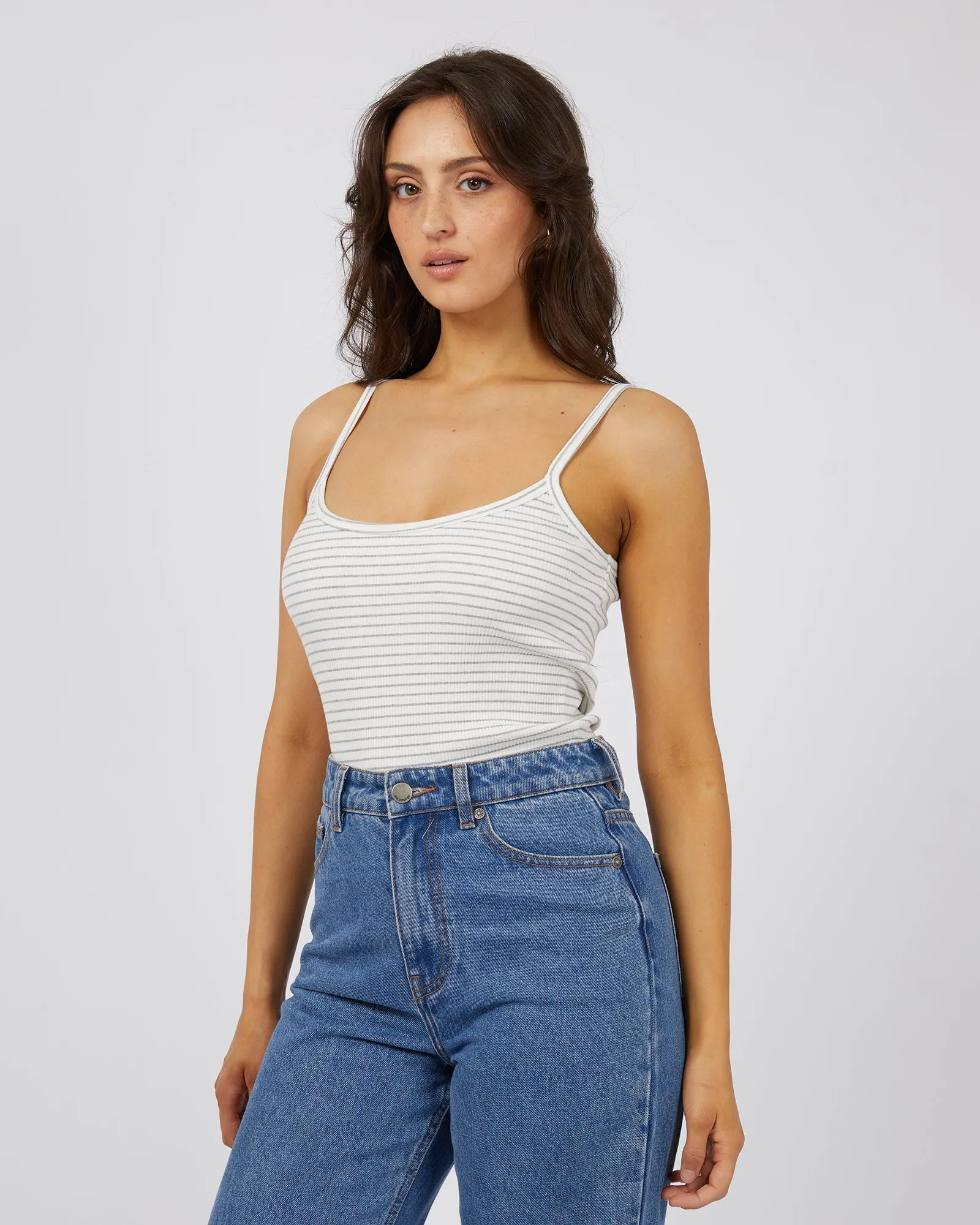 Eve Rib Stripe Cami Grey Marle sold by edge clothing product image thumbnail 4
