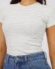 Eve Rib Stripe Tee Grey Marle sold by edge clothing