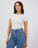 Eve Rib Stripe Tee Grey Marle sold by edge clothing