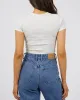 Eve Rib Stripe Tee Grey Marle sold by edge clothing