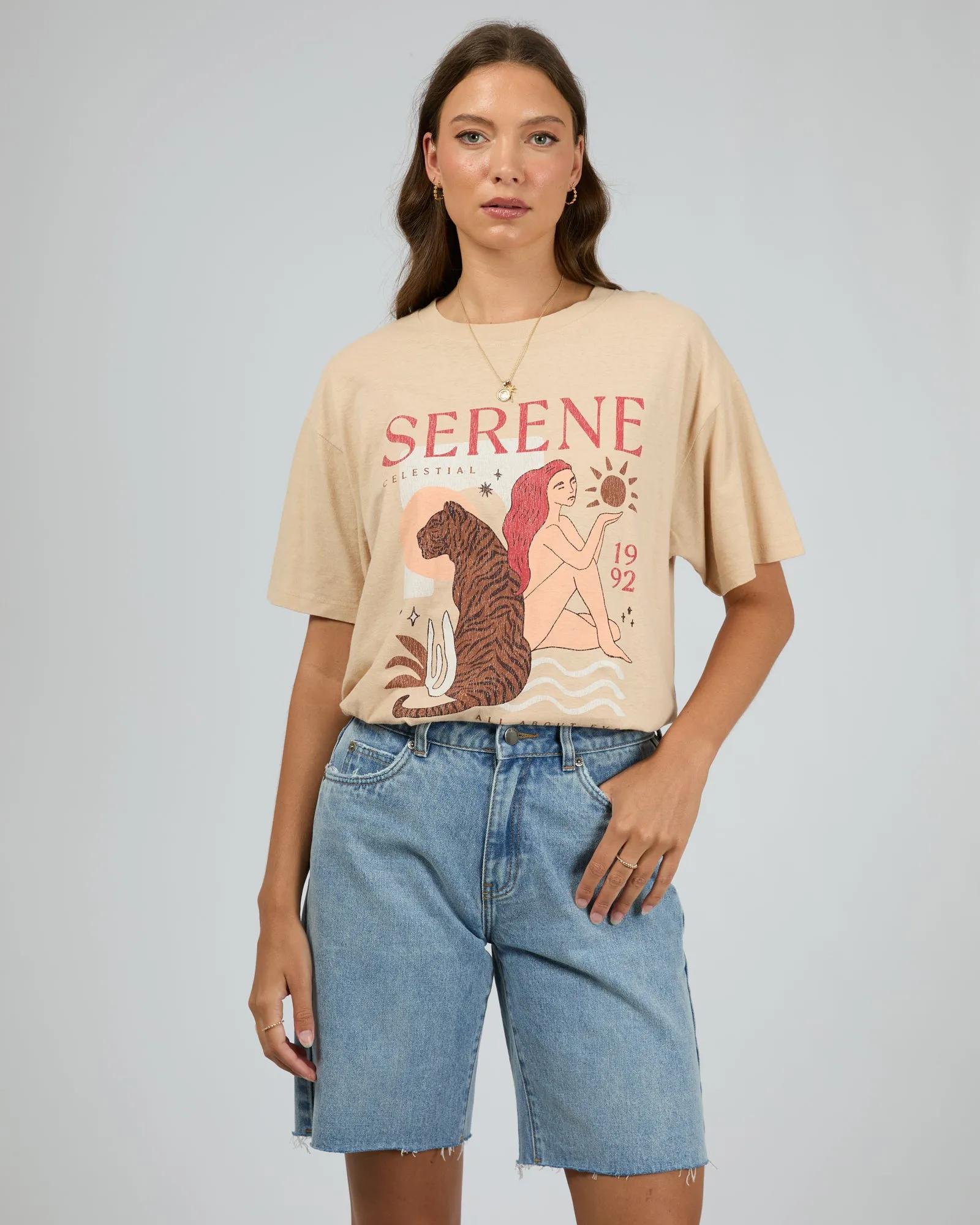 Serene Oversized Tee Oat sold by edge clothing