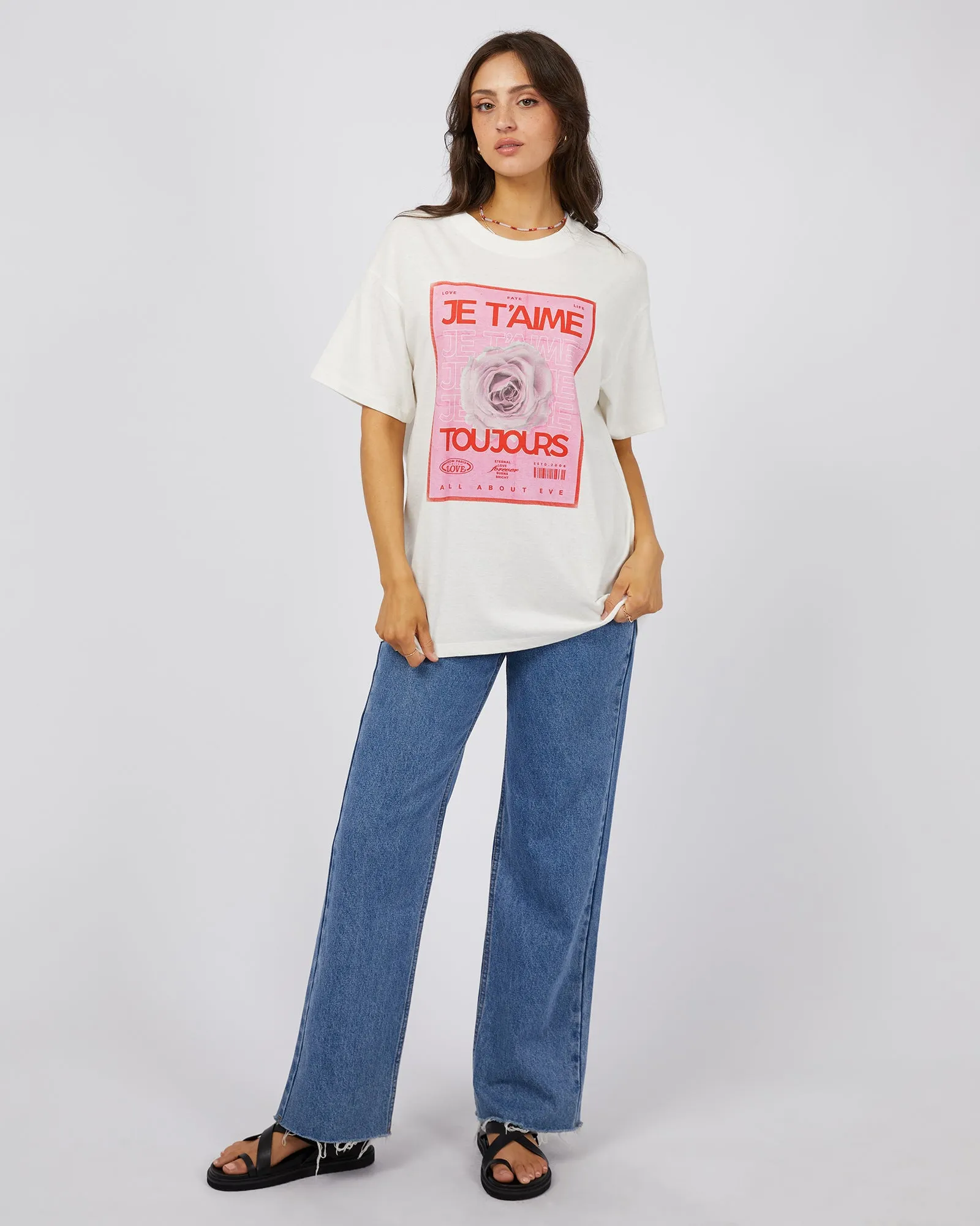 Je T'aime Oversized Tee Vintage White sold by edge clothing product image thumbnail 2
