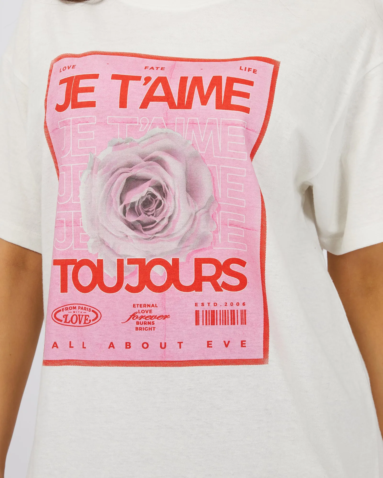 Je T'aime Oversized Tee Vintage White sold by edge clothing product image thumbnail 5